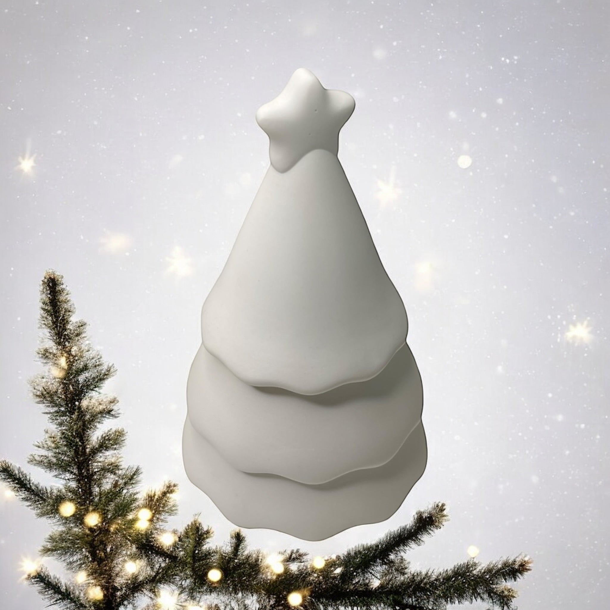 JESMONITE CANDLE - CHRISTMAS TREE CANDLE WITH LID