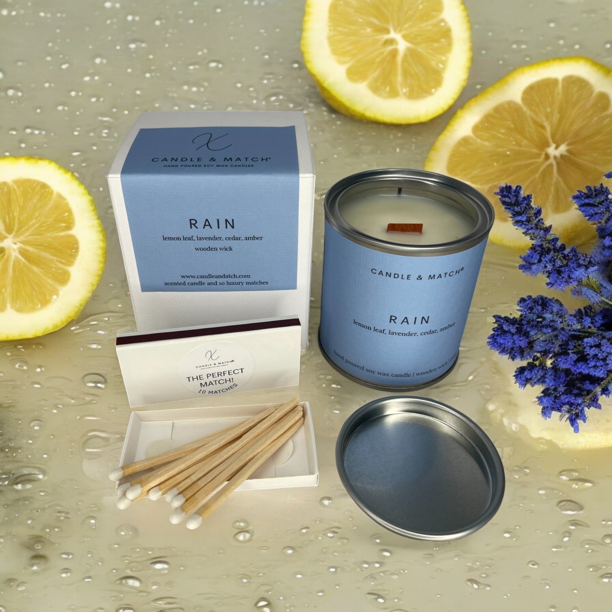 Rain Wood Wick Candle